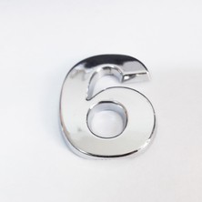 Tuba Toptaş Cemax 6 Rakamı 3,75 cm Krom Yapışkanlı