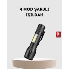 Butik Bfs Profesyonel 4 Modlu Şarjlı El Feneri | 1300 Mah Batarya | Cree LED Teknolojisi