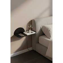 Grandmix Metal Duvar Rafı Oval Tasarım Başucu Komodini 45 cm
