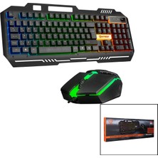 Ayder Timya Everest HKM-X86 Quin  Gökkuşağı Işıklı  USB Kablolu  Klavye - Mouse  Set  150CM Kablo (TIMYA/GO1395)  197749