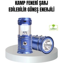 Pazarcan Güneş Enerjili Kamp Lambası Şarjlı Taşınabilir Kompakt Açık Hava Işığı