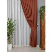 Kiremit Kadifemsi Kumaş Pileli Fon Perde Petek Dokulu Yüksek Kalite Tek Kanat