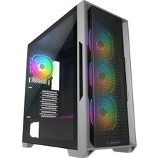 Tuba Toptaş Rampage Radıant V1 Temperli Cam+Mesh 4xargb Fan+Hub E-Atx Exclusıve Gamıng Kasa Sıyah