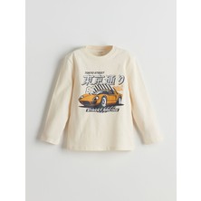 Lc Waikiki Yeni Sezon Bisiklet Yaka Baskılı Erkek Bebek Tişört