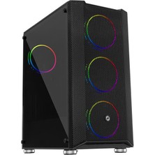 Tuba Toptaş Frısby FC-9405G 650W 80+ 4X120MM Dual Rıng Rgb Fan USB 3.0 Midi Tower Siyah Kasa