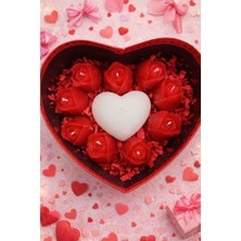 Lumera Accessory Sevgililer Gününe Özel Kalpli Kutu Mum Seti – Güllü Mumlar ve Kalp Mumlu Romantik Hediye