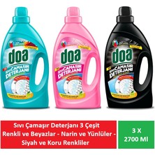 Doa Sıvı Çamaşır Deterjanı Renkliler ve Beyazlar Bakım ve Koruma 3 x 2700 ml