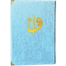 Medrese Kitabevi Rahle Boy Kadife Kapaklı Kuranı Kerim Bebe Mavi Renk