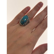 Hasyılmaz Firuze Turkuaz Taşlı 925 Ayar Gümüş Yüzük 16,4 Gram