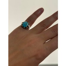 Hasyılmaz Firuze Turkuaz Taşlı 925 Ayar Gümüş Yüzük 6,90 Gram