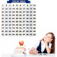 Ayder Timya Matematik Öğreten Yüzlük Tablo Duvarda İz Bırakmaz Akıllı Kağıt Yapışkansız Statik  60x60 cm (Timya/Go1395)  201676