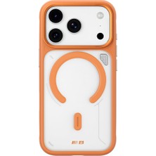 Blueo Frosted Anti-Slip iPhone 17 Pro Max Uyumlu Magsafe Parmak Izi Bırakmayan Yumuşak Turuncu Silikon Kılıf