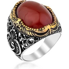 Inure Jewelry Gümüş Akik Taşlı Erkek Yüzük