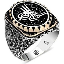 Inure Jewelry Gümüş Tuğra Oval Erkek Yüzük