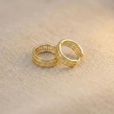 Zeino Labirent Desenli Halka Küpe - 14K Altın Rengi Kaplama, 2 cm Çap