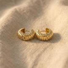 Zeino Kordon Halka Küpe - 14K Altın Kaplama - 2 cm