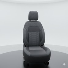 Mevas Keten Füme Siyah Serisi Renault Megane 1 Koltuk Kılıfı Tam Set