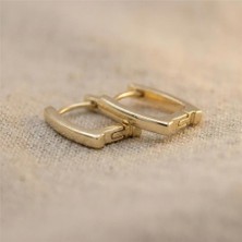 Zeino Kare Halka Küpe - 14K Altın Rengi Kaplama, 1,5 cm