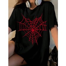 Giyim Center Baskılı Kadın T-Shirt - Siyah