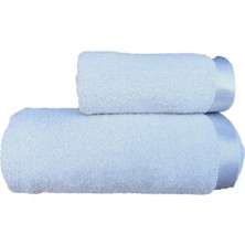 Erteks Havlu Seti 1 Ad 70 x 140 Banyo 1 Ad 50 x 100 El Havlusu Parlak Kenarlı Açık Gri Renk