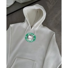 Giyim Center Üç Iplik Penye Uzun Kol Kapüşonlu Sweatshirt - Beyaz