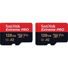 Sandisk 2'li Extreme Pro SDSQXCD-128G-GN6MA 128 GB Micro Sd Hafıza Kartı (Resmi Distribütör Garantili)
