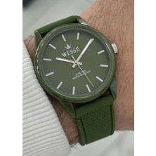 Wesse Orijinal 2 Yıl Garantili Yeşil Silikon Kordon Su Geçirmez Spor Unisexkol Saati WWG.2093.04