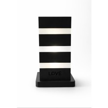 Midnight -Modern Çift Renk Masa Lambası, Anahtarlı Kablolu, Ampüllü Dekoratif Aydınlatma