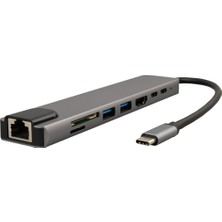 Monte Lua Raca, Type-C 8in1 HDMI Çok Fonksiyonlu USB 3.0, Dock Station, Tf-T, Sd, Usb2.0, Hdmı, Usb-C, Pd, RJ45,