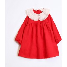 Ozzy Kids Kız Çocuk Yakalı Müslin Kumaş Elbise