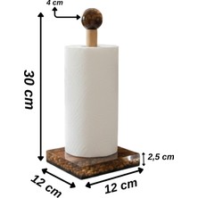 Af Epoxyart Premium El Yapımı Gerçek Kahve Çekirdekli Epoksi Kağıt Havluluk - Tezgah Üzeri Doğal Ahşap Tasarım - Modern ve Şık Dekoratif Epoksi Tasarım