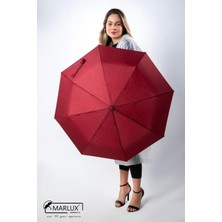 Kırmızı Siyah Mini Puantiyeli Otomatik Kadın Şemsiye, Şık ve Pratik Tasarım