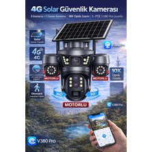 Ventus V380 Pro ON-SG4346M 9MP Üç Kameralı 4G Güneş Enerjili Akıllı Güvenlik Kamerası
