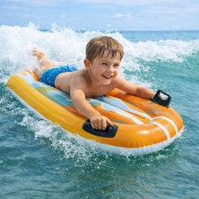 Toha Intex Alev Desenli Şişme Sörf Tahtası 6+ (40 Kg) | Tutma Kulplu Çocuk Bodyboard
