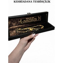 Altın Parçacıklı Orjinal Kehribar 925 Ayar Kişiye Özel Isimli Özel  Yazılı Kutulu