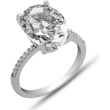 Inure Jewelry Gümüş Ice Cut Oval Zirkon Taşlı Kadın Yüzük