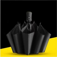 Şık Tasarımlı Hafif Tam Otomatik 8 Telli Siyah Şemsiye