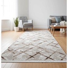 Yağmurser Ekselans Yumuşak Dokulu Kaymaz Taban Halı Yolluk 3047 Vizon