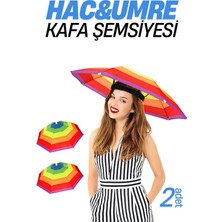 Hac ve Umre Için Güneş Koruma Kafa Şemsiyesi, 2'li Rainbow Set