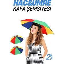 Renkli Hac Umre Kafa Güneş Koruma Şemsiyesi, 2'li Set