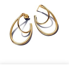 Poseidons Jewellery S925 Organil Şekilli Çift Halka Küpeler