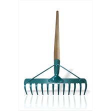 M3 Decorium Bahçe Tarla Toprak Ekim Içinprofesyonel Uzun 150 cm Ahşap Saplı 12 Dişli Hafif Dengeli Çelik Tırmık