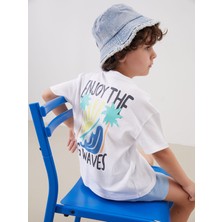 Lc Waikiki Yeni Sezon Bisiklet Yaka Baskılı Erkek Çocuk Tişört