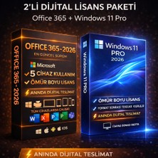 Microsoft Office 365 + Windows 11 Pro 2026 | 2’li Dijital Lisans Paketi