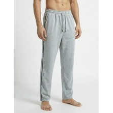 Veleno Erkek Gri Baggy Yandan Biyeli Oversize Relaxed 4 Mevsim Eşofman Altı Bol Paça 2 Iplik Tam Kalıp