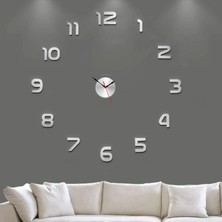 M3 Decorium Bağımsız Parçalı Rakkamlı Harf Duvarda Kabartma Altın Gümüş Renk Büyük Dıy Clock Ev Ofis Duvar Saati