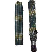 Normadia Otomatik Açılır Bayan Şemsiye, Yeşil Ekose, 40CM Kapalı, 95CM Çap