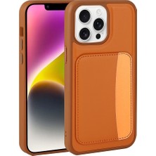 M.TK Moveteck Apple iPhone 15 Pro Max Kılıf Kamera Korumalı Kartlıklı Cüzdanlı Renkli Tuşlu Deri Tasarımlı Silikon Kapak