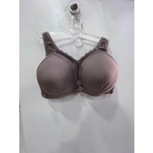 Nergiz Kadın Önü Dantel Detaylı Balensiz Toparlayıcı Vizon Sütyen