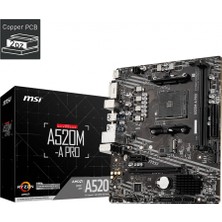 Tuba Toptaş Msı A520M-A Pro Ddr4 4600MHZ 1xhdmı 1xdvı 1xm.2 USB 3.2 Matx Am4 (Amd Am4 5000/4000 /3000 Serisi Ile Uyumlu)